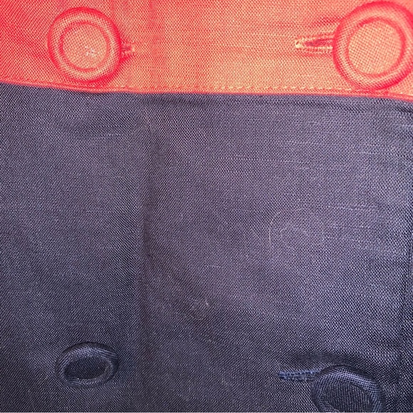 Laura Ashley Vintage Linen And Cotton Sailor Style Red Navy Dress 10 - Picture 8 of 10